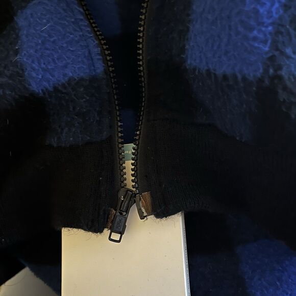 Vintage WOOLRICH Teton Buffalo Plaid Flannel Bomber Jacket 90s Blue Black XLARGE - Picture 12 of 12